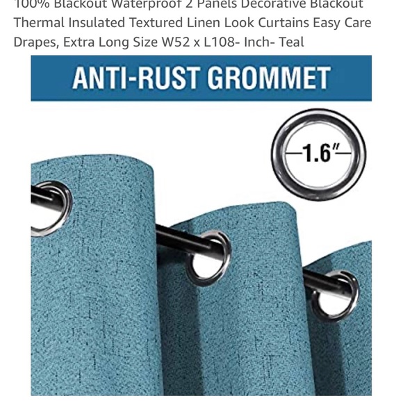 Teal blackout curtains - Picture 5 of 9